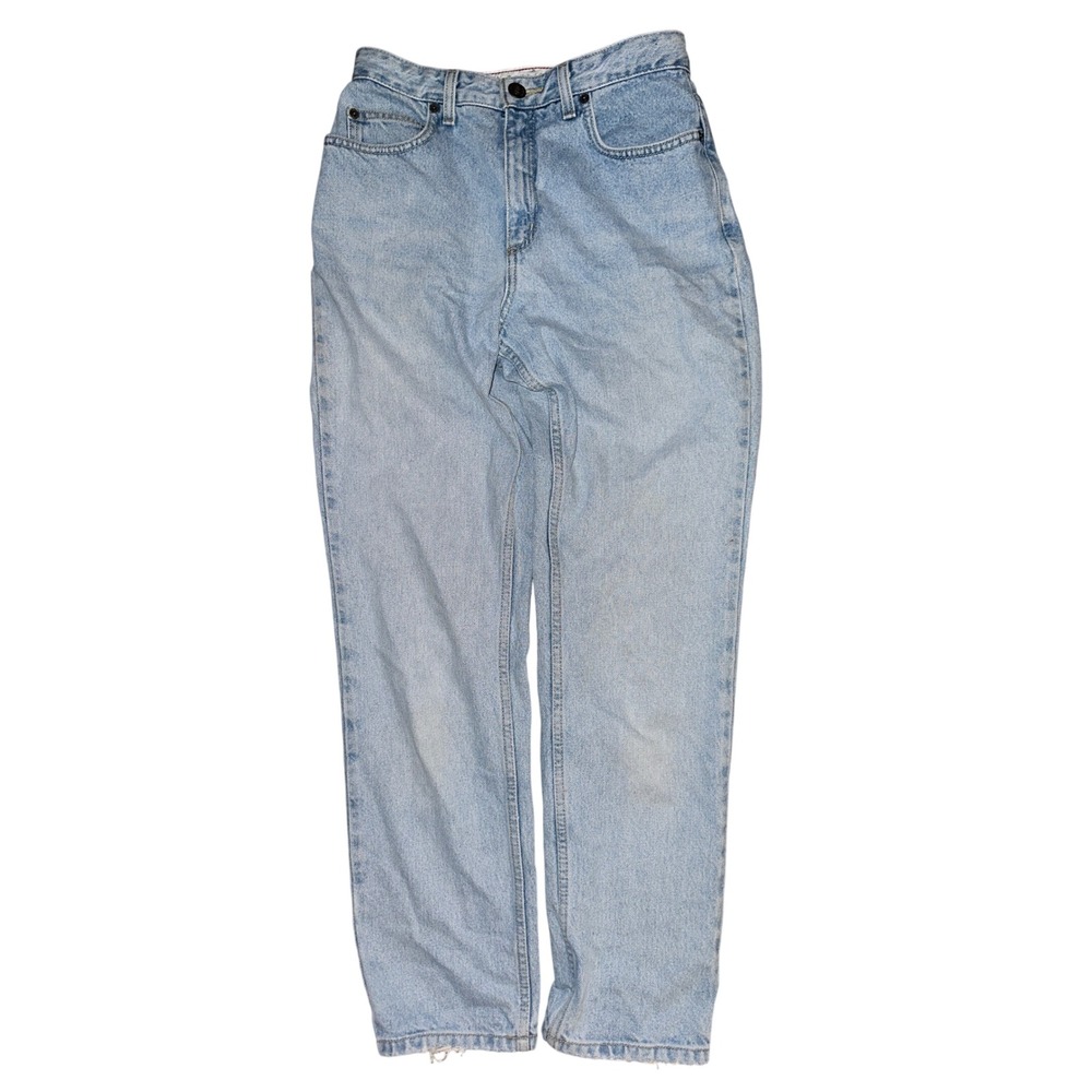 Lands‎ End Womens 6P Light Wash High Waisted Tapered Leg Original Fit Jeans Blue